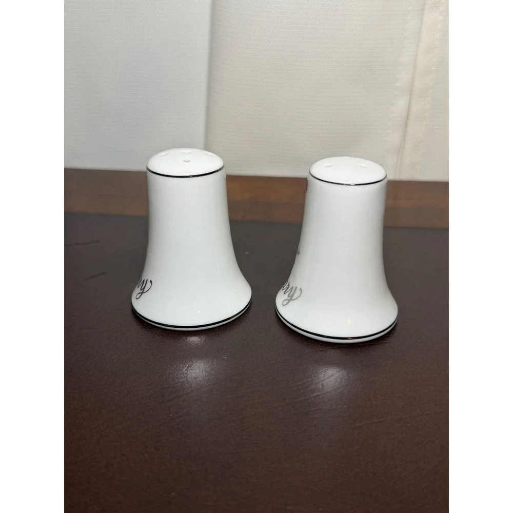 Lefton 25th Silver Anniversary Salt and Pepper Shakers Vintage Bell Set 10580